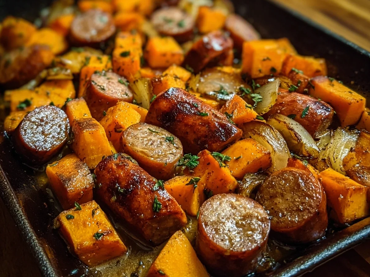 30-Min Turkey Sausage & Sweet Potatoes with Honey Garlic - Image 1