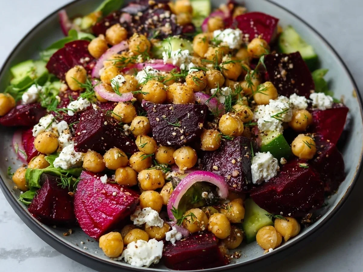 Chickpea Beet Feta Salad: Refreshing Meal Prep Lunch - Image 1