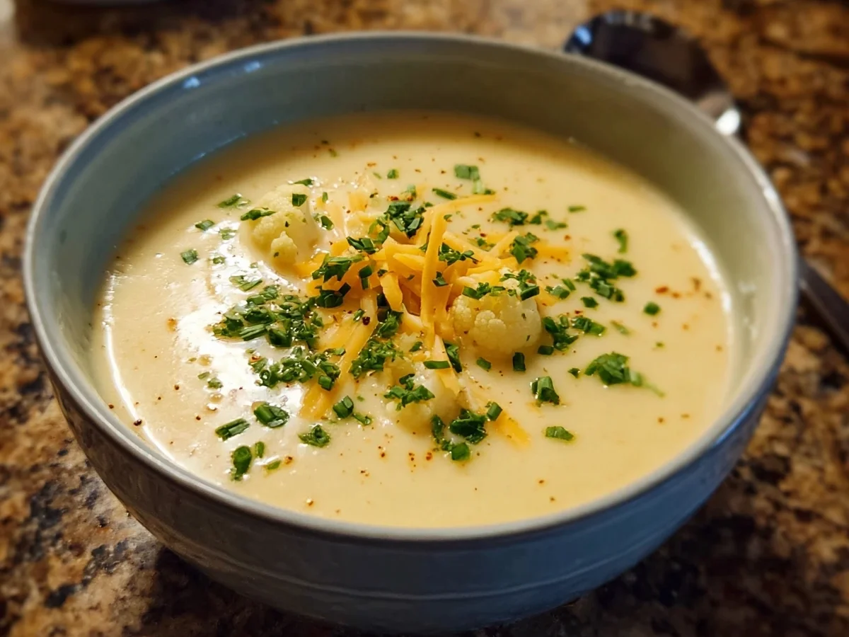 Creamy Cheddar Cauliflower Soup - Image 1