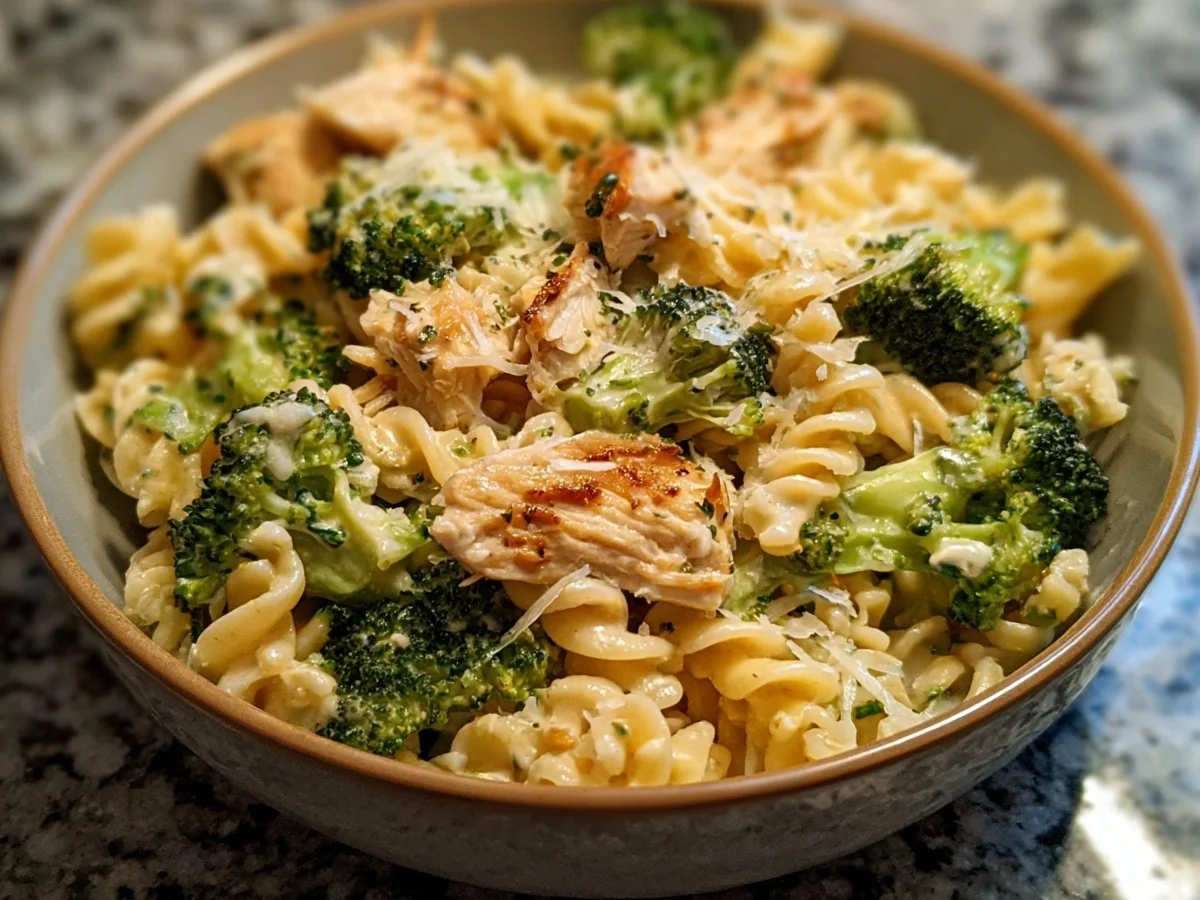 Creamy Rotisserie Chicken Broccoli Pasta Dinner - Image 1