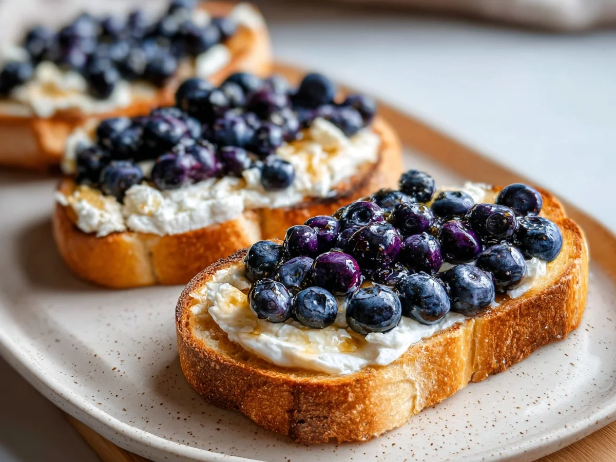 Crispy Air Fryer Blueberry Cottage Cheese Toast - Image 2