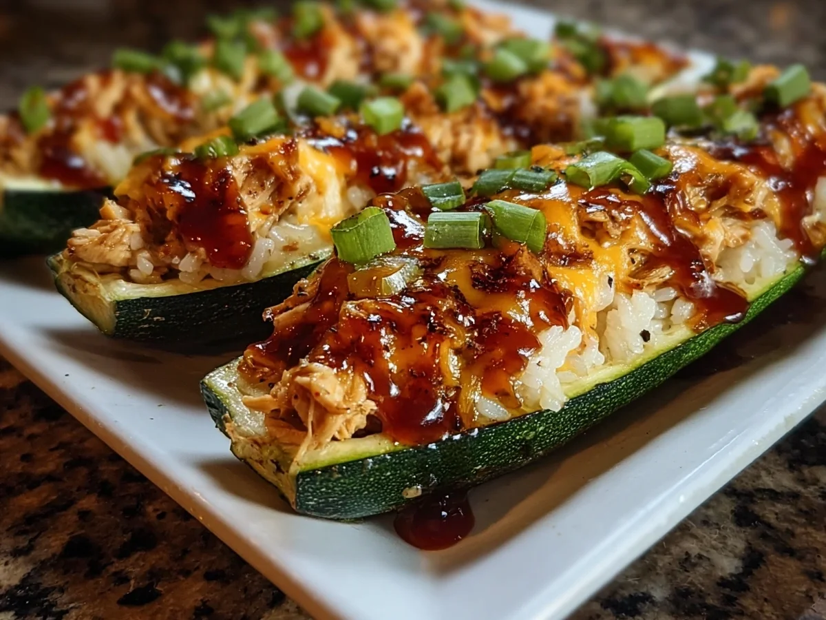 Crispy Sticky BBQ Chicken Zucchini Boats Recipe - Image 2