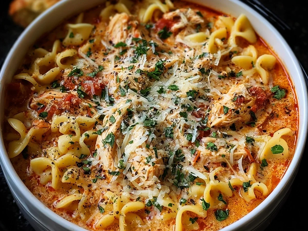 Crockpot Chicken Parmesan Soup: Easy Slow Cooker Meal - Image 1