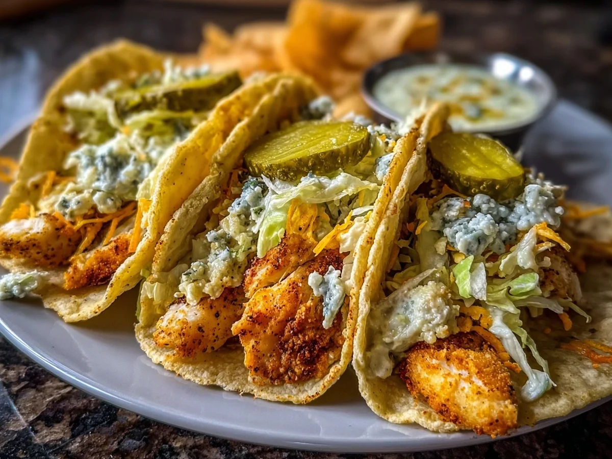 Dill Pickle Ranch Smash Chicken Tacos with Crispy Cheese - Image 2