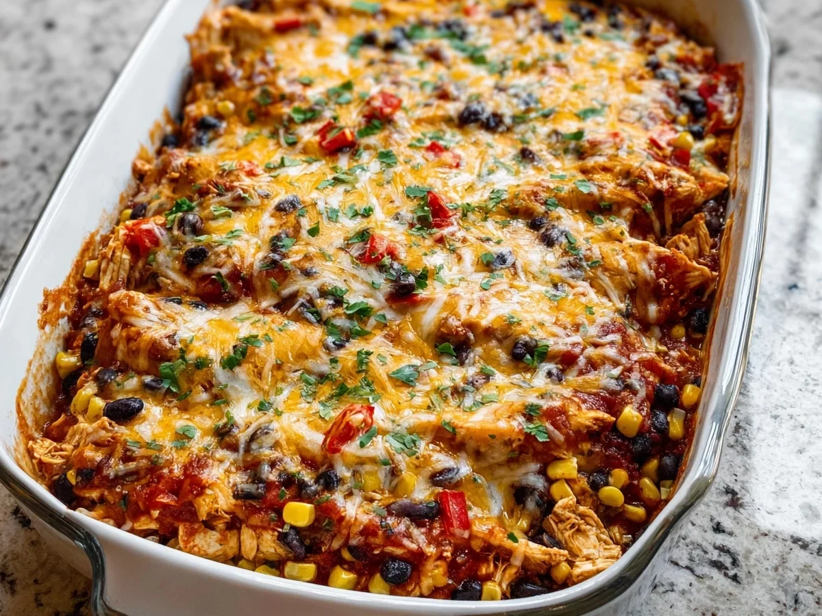 Easy Chicken Burrito Casserole for Quick Family Dinner - Image 1