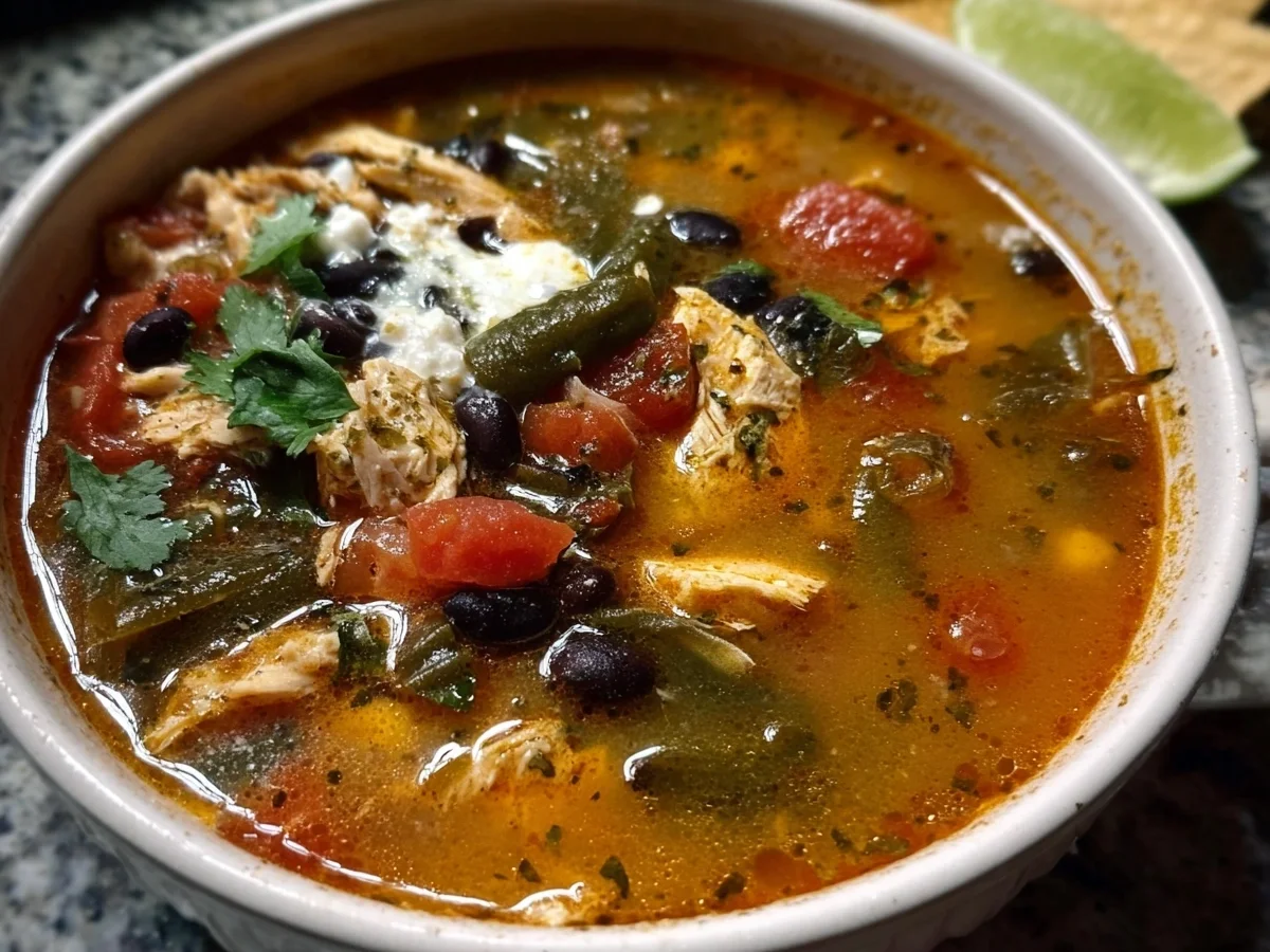 Easy Chicken Poblano Black Bean Soup Recipe - Image 1