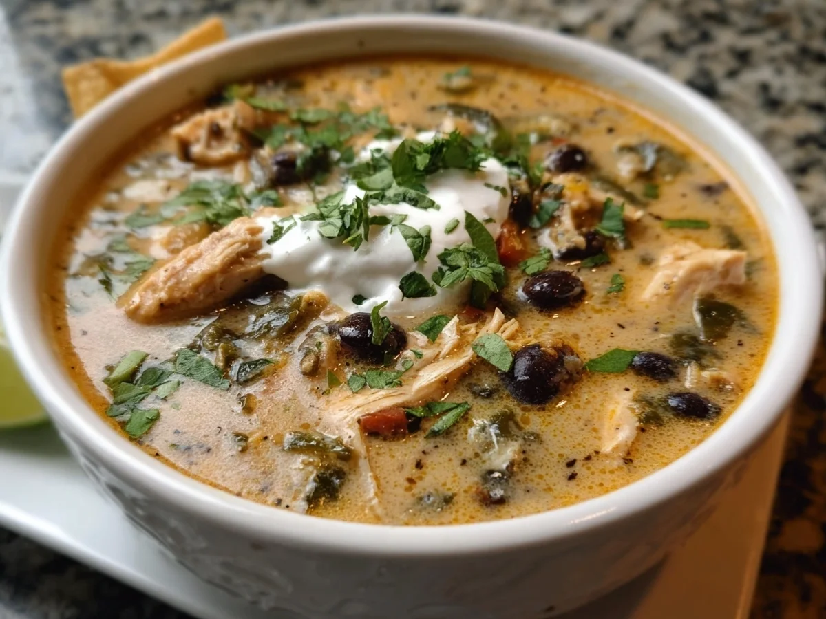 Easy Creamy Chicken Poblano Black Bean Soup - Image 2
