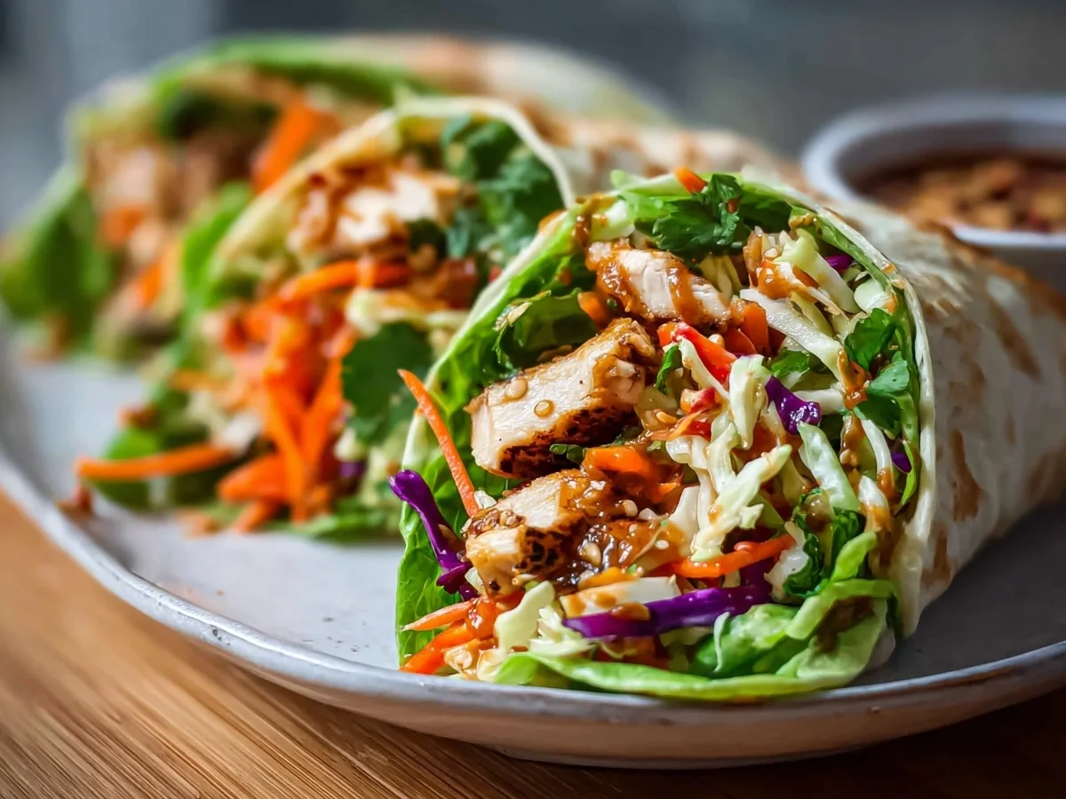 Easy Thai Chicken Wraps with Crunchy Asian Slaw - Image 2