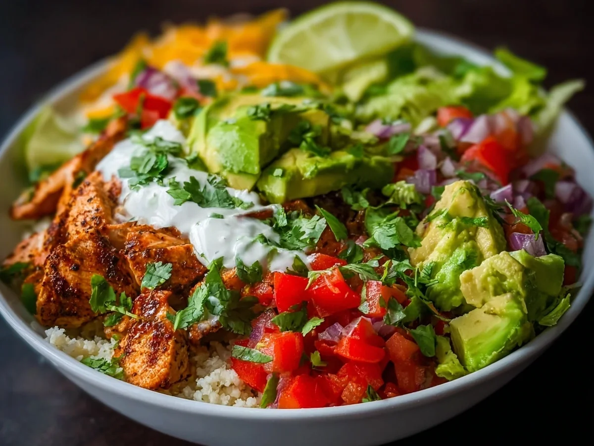 Flavorful Low Carb Burrito Bowl with Lean Protein - Image 1