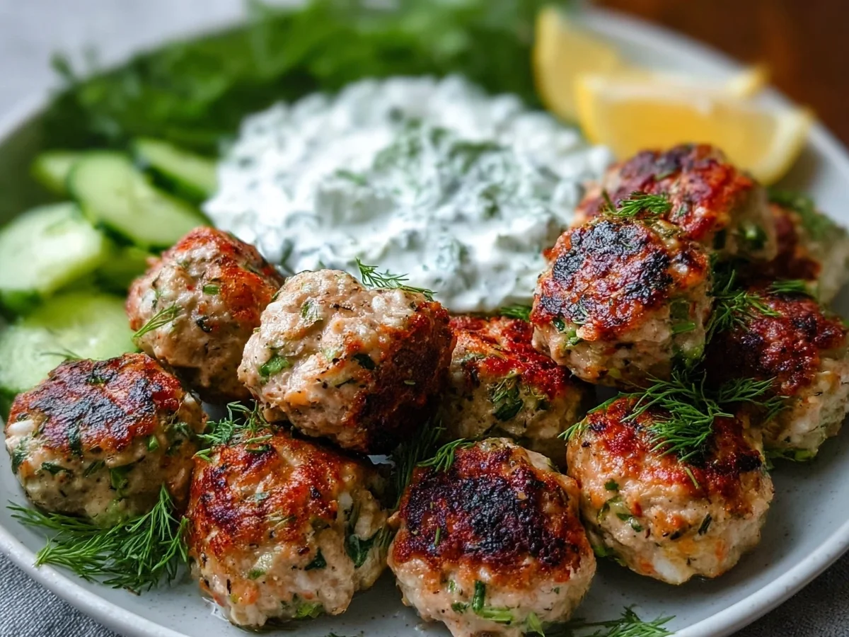 Greek Turkey Meatballs with Tzatziki for Meal Prep - Image 1