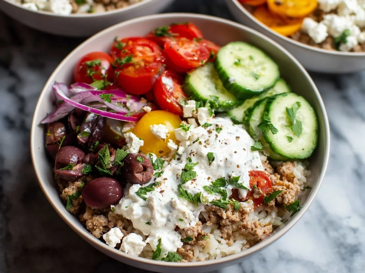 Greek Turkey Rice Bowls | Healthy Meal Prep Delight - Image 1
