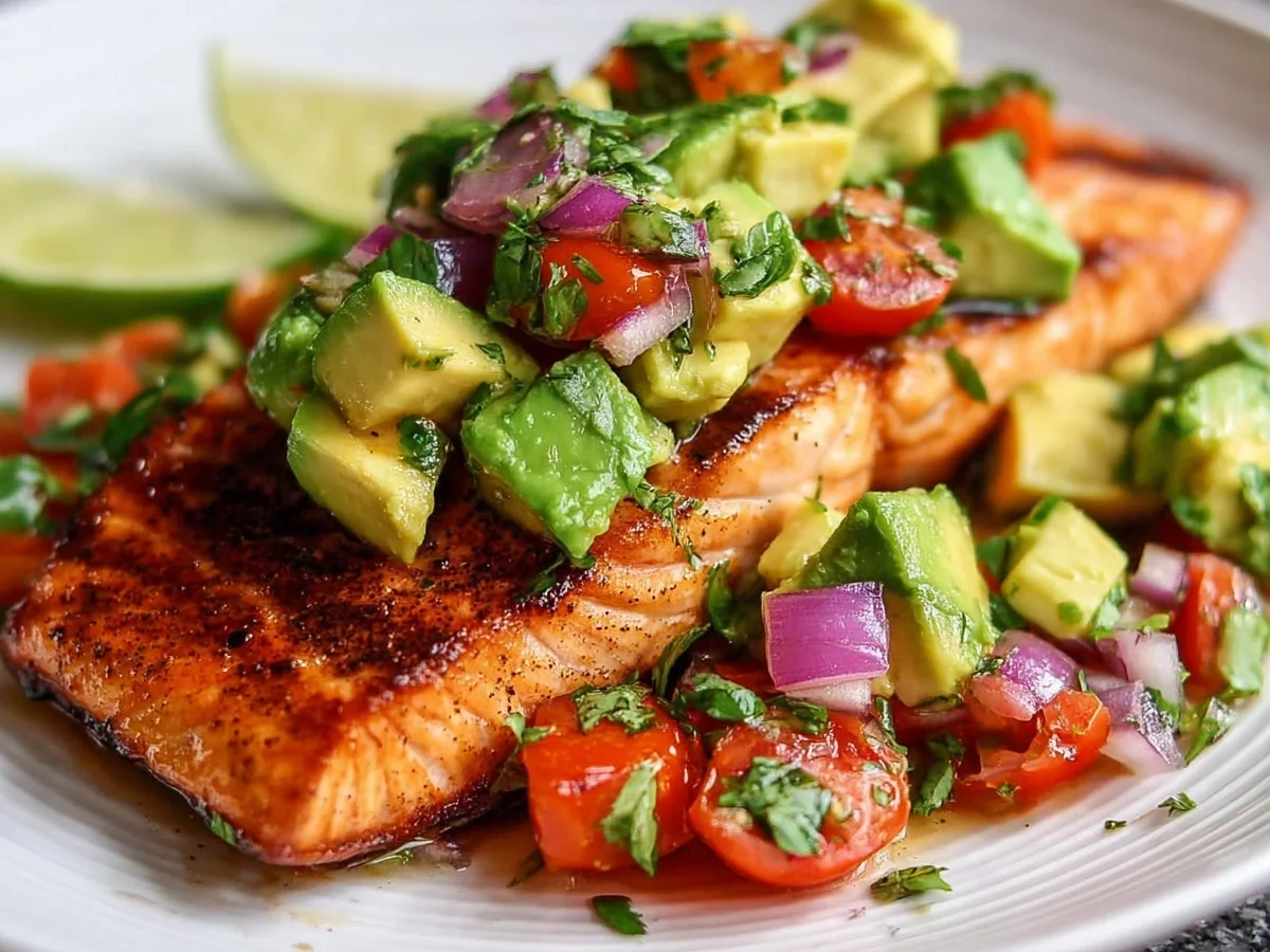 Grilled Salmon with Avocado Salsa: Low-Carb & Healthy - Image 1