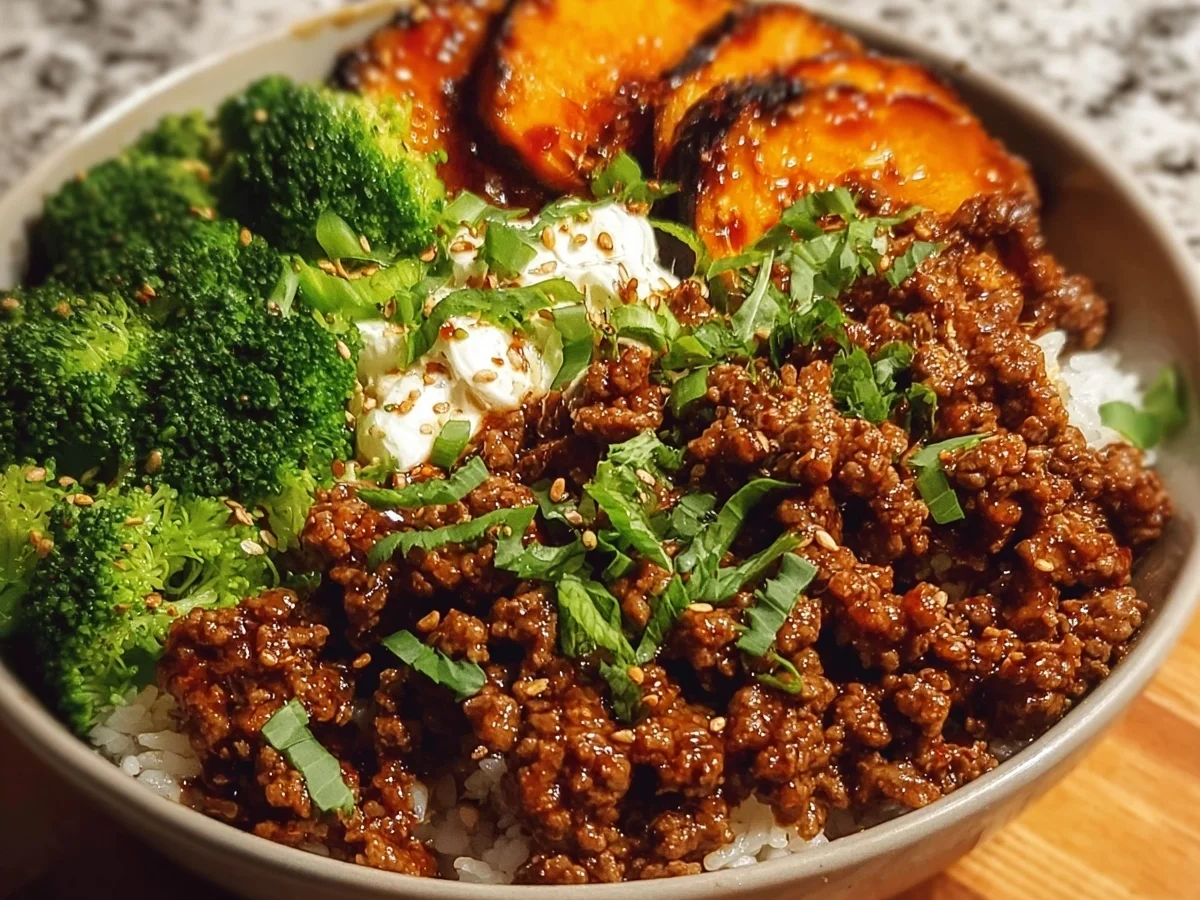 Ground Beef Hot Honey Bowl: Sweet & Spicy Meal Prep - Image 1