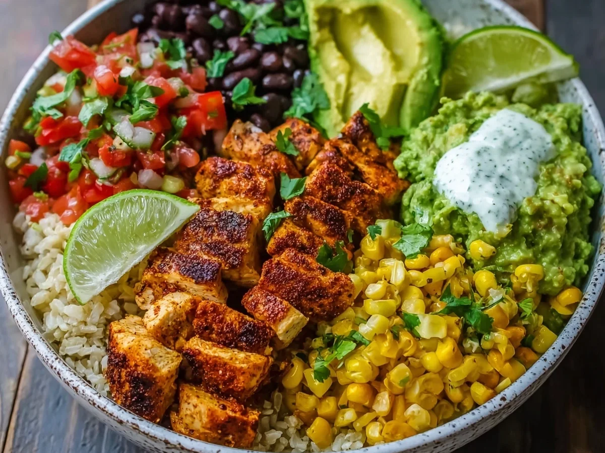 Healthy Chicken Taco Bowls: Quick High-Protein Meal - Image 1