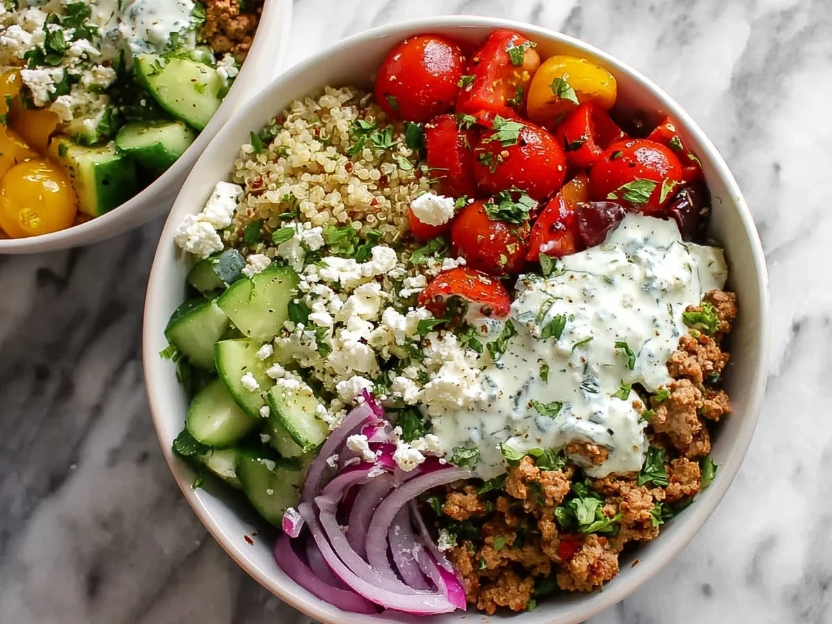 Healthy Mediterranean Ground Turkey Bowls for Meal Prep - Image 1
