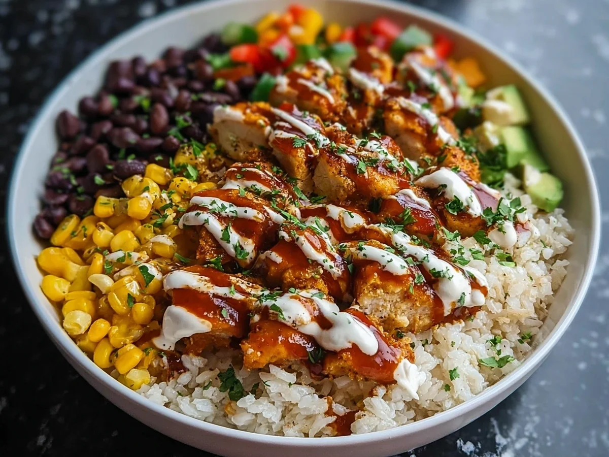 High Protein BBQ Ranch Chicken Bowl Meal Prep - Image 1