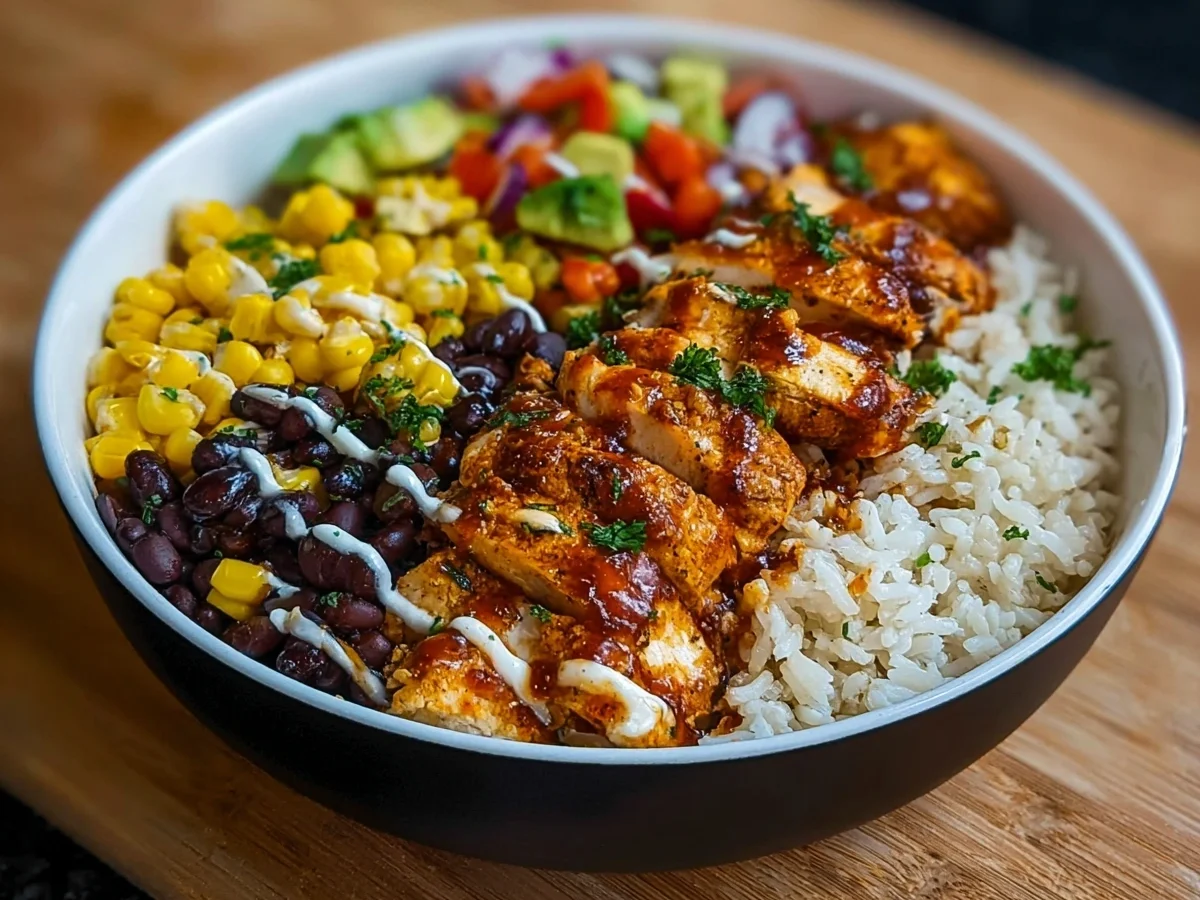 High Protein BBQ Ranch Chicken Bowl Meal Prep - Image 2