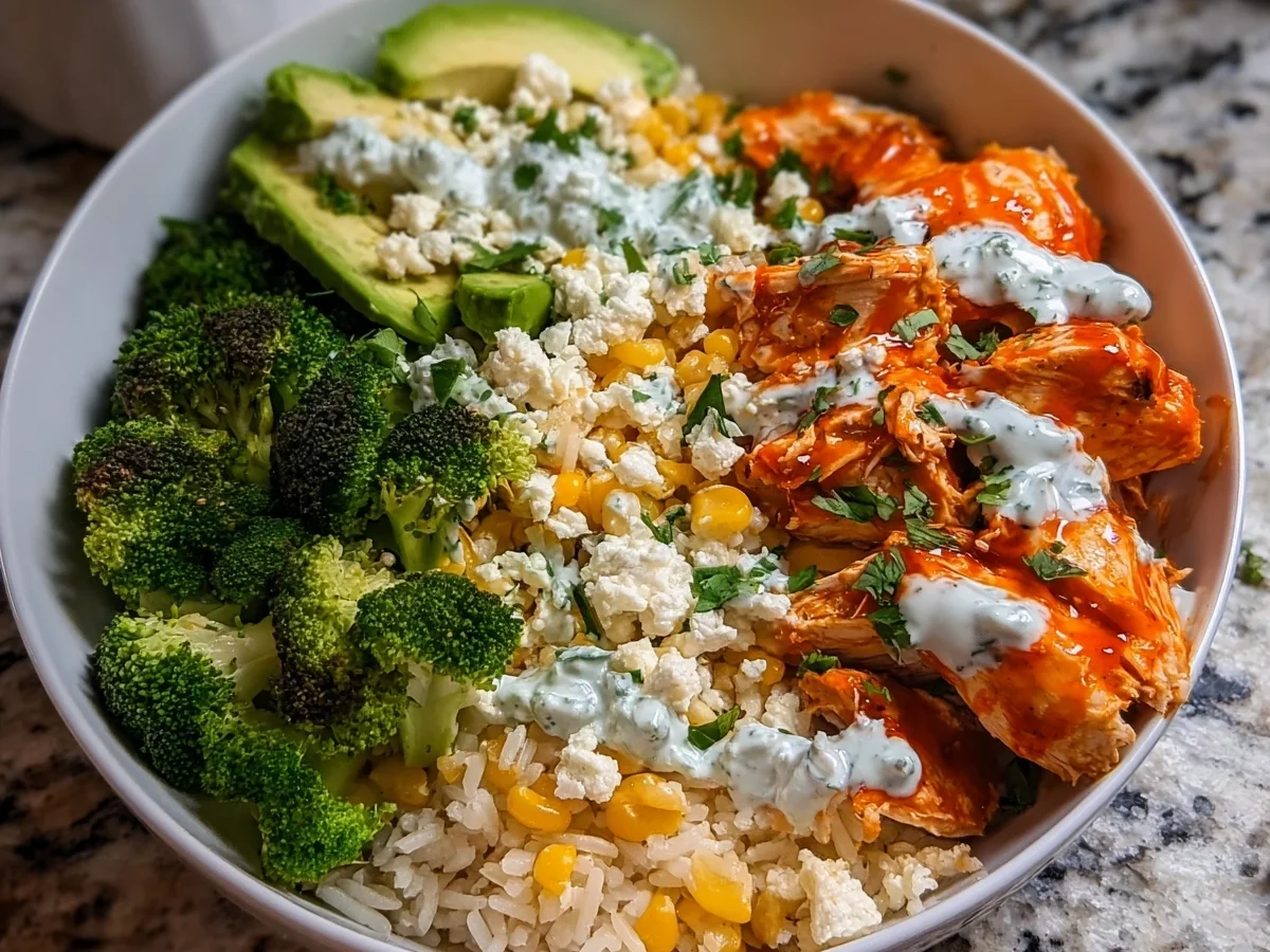 High Protein Buffalo Chicken Bowls | Meal Prep - Image 1