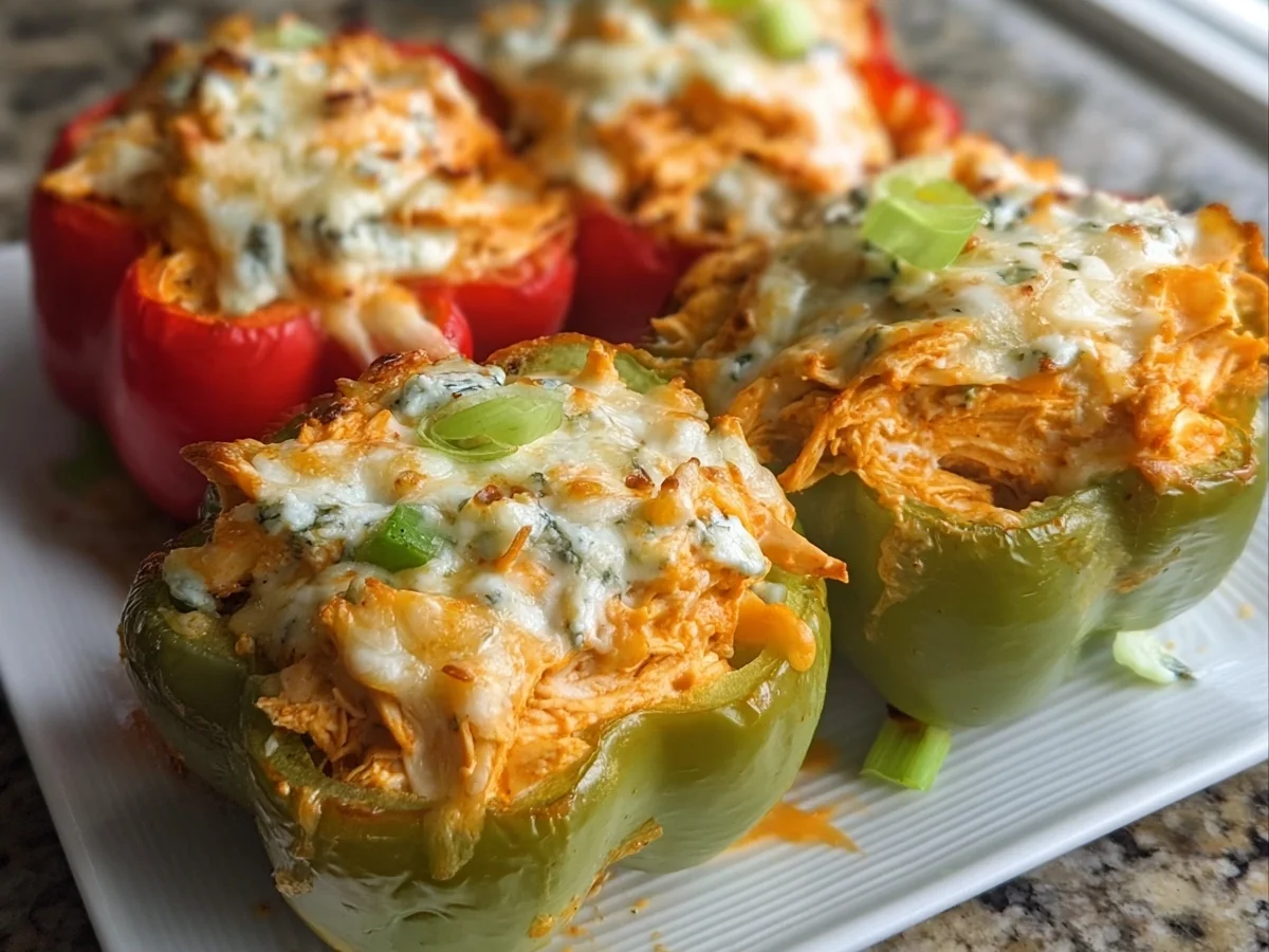 High Protein Buffalo Chicken Stuffed Peppers - Image 1