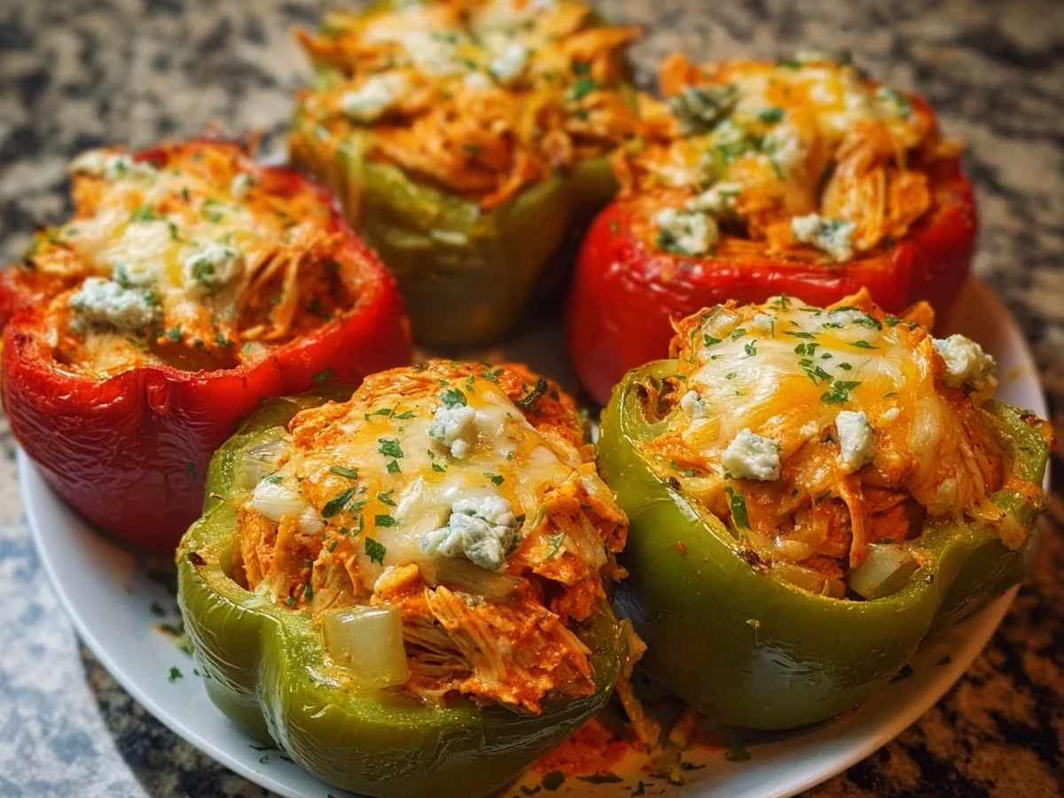 High Protein Buffalo Chicken Stuffed Peppers - Image 2