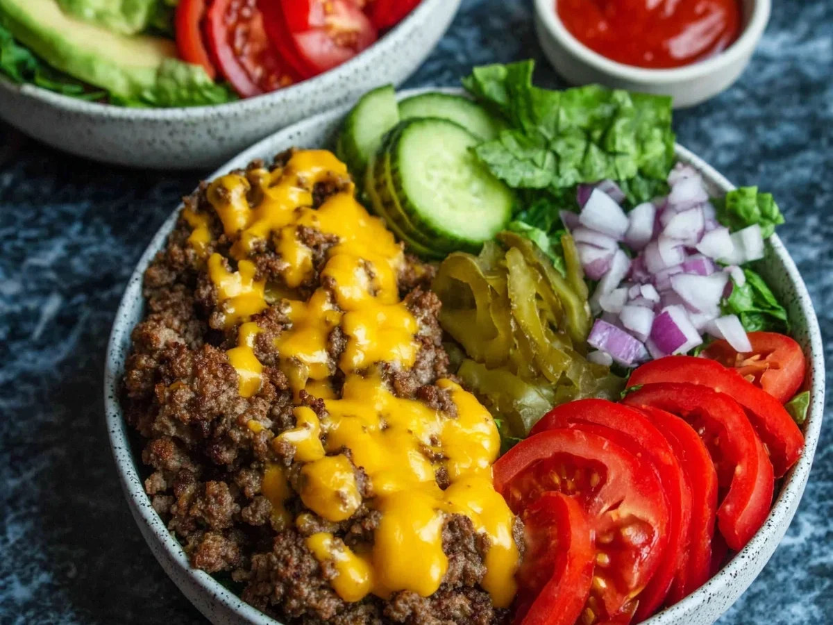 High Protein Cheeseburger Bowls - Low Carb Meal Prep - Image 2