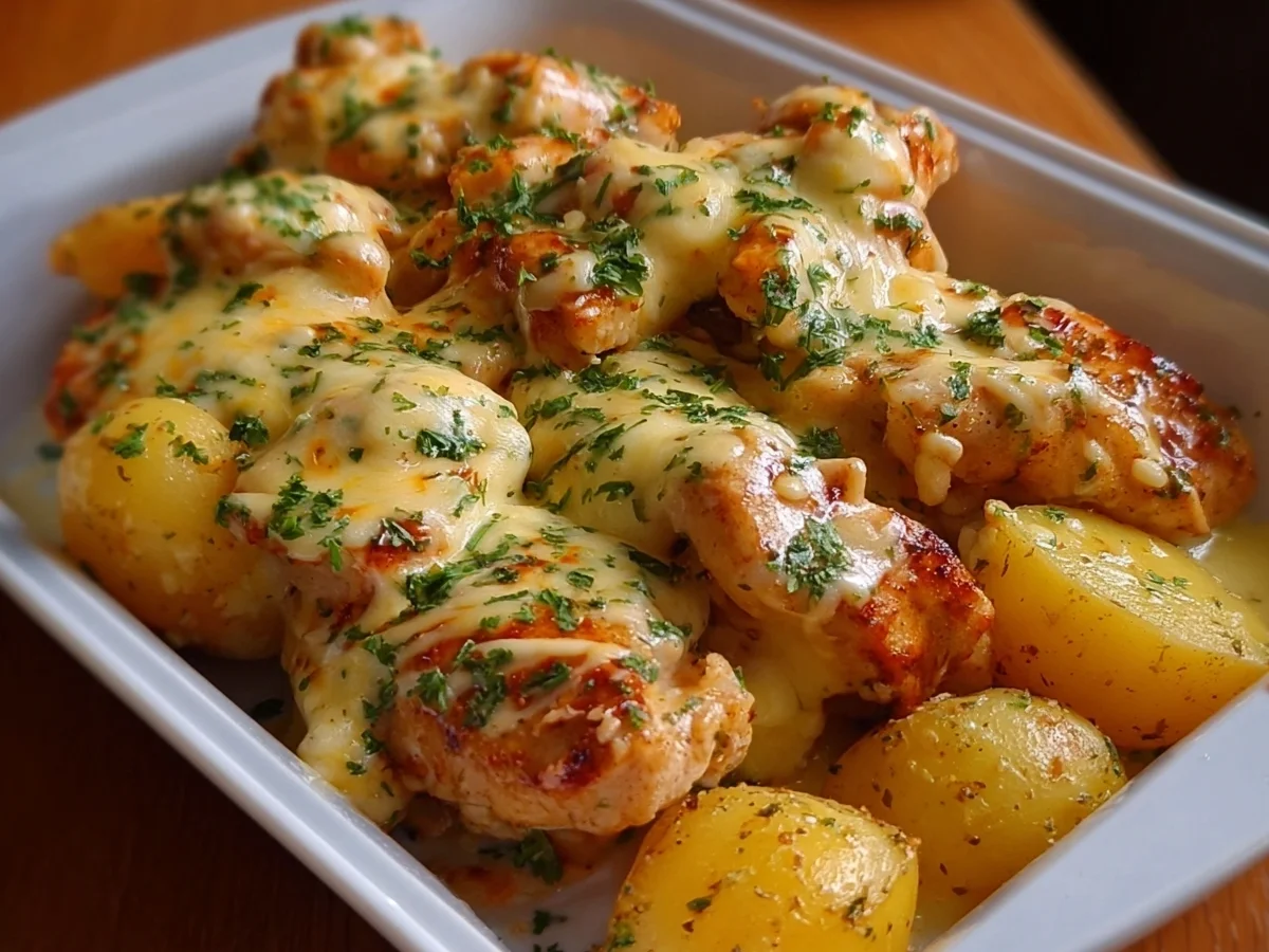 High-Protein Creamy Garlic Cheesy Chicken & Potatoes - Image 1