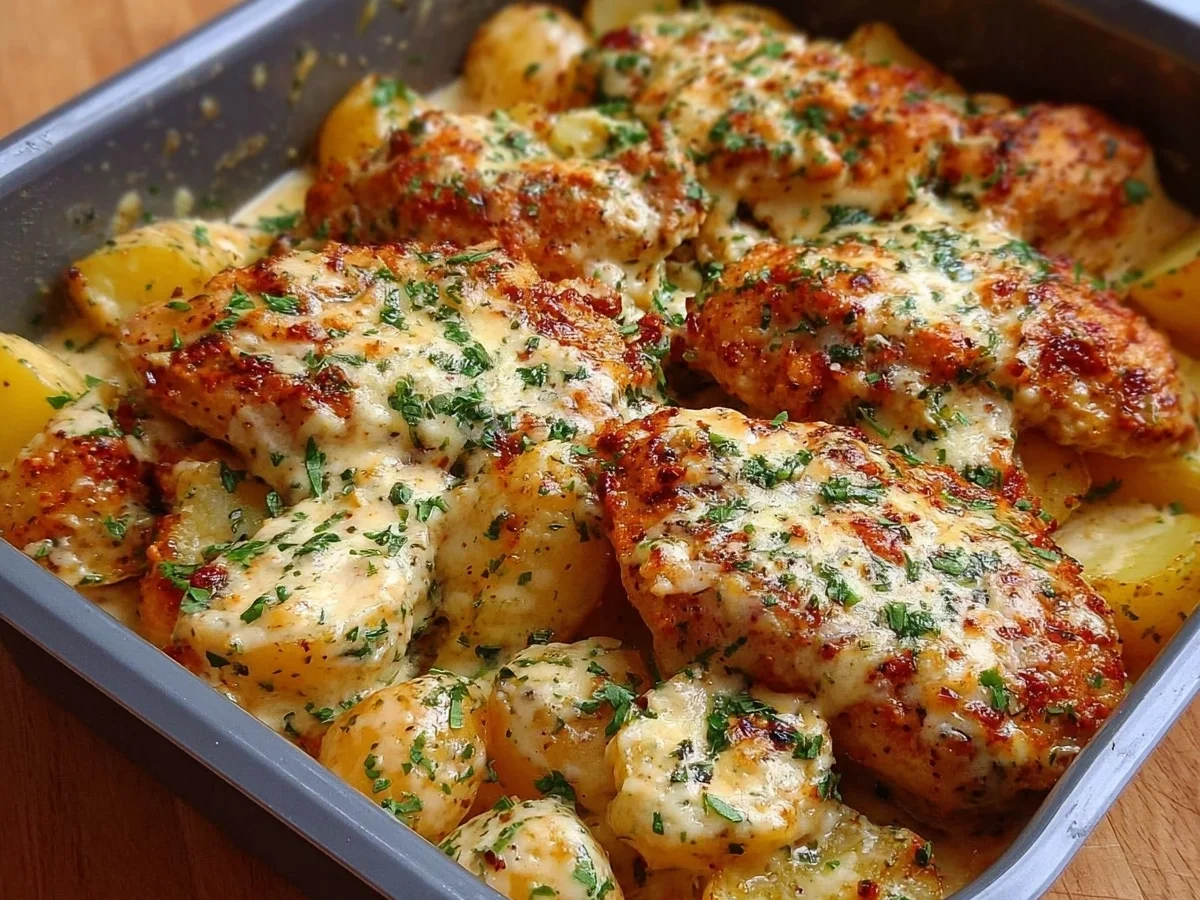 High-Protein Creamy Garlic Cheesy Chicken & Potatoes - Image 2