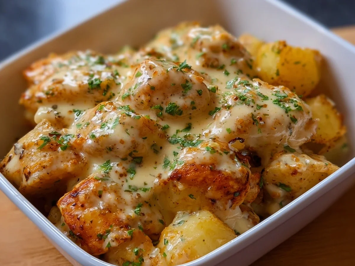 High-Protein Creamy Garlic Chicken & Potatoes Meal Prep - Image 1