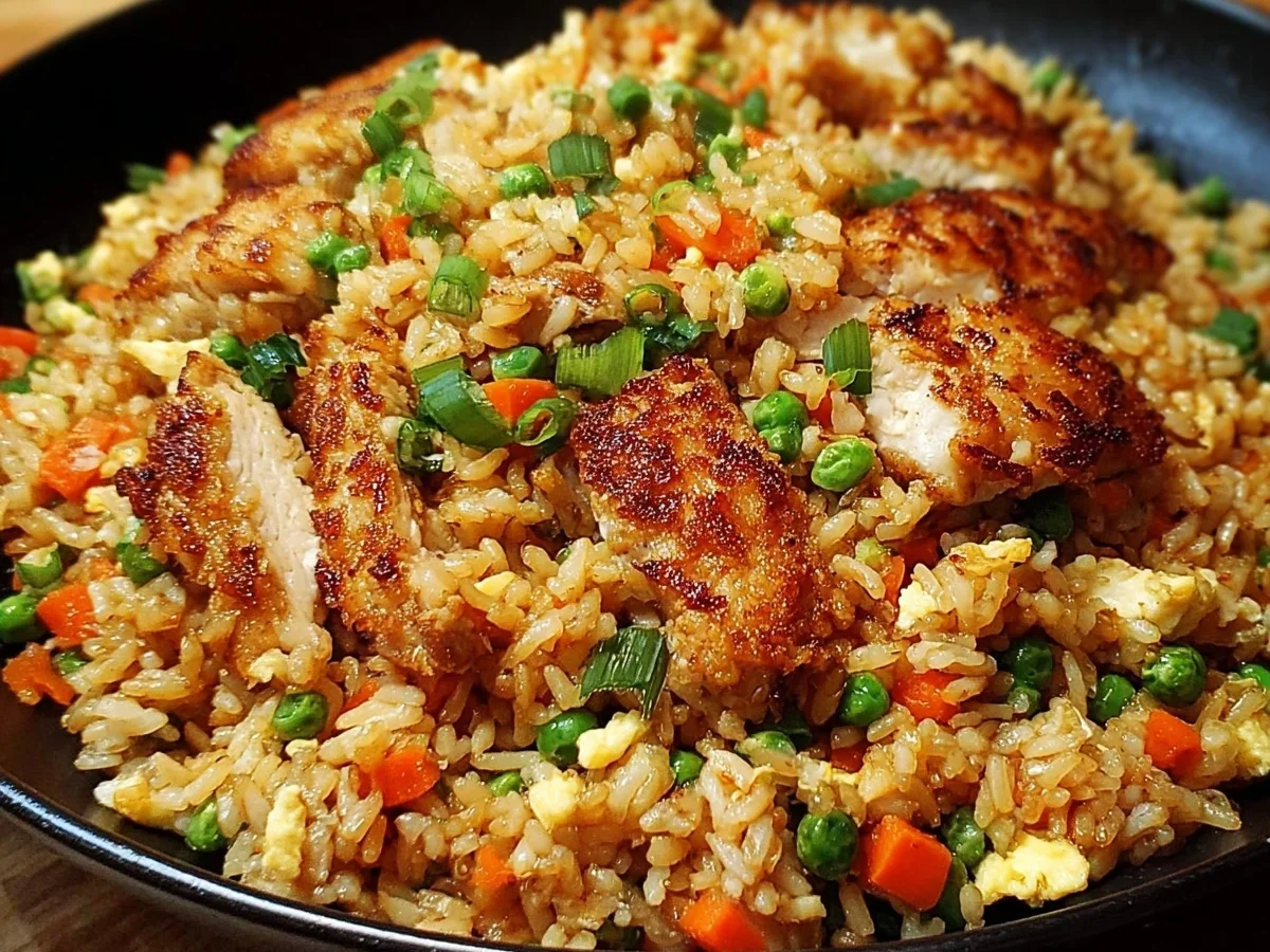 High Protein Crispy Garlic Chicken Fried Rice - Image 1