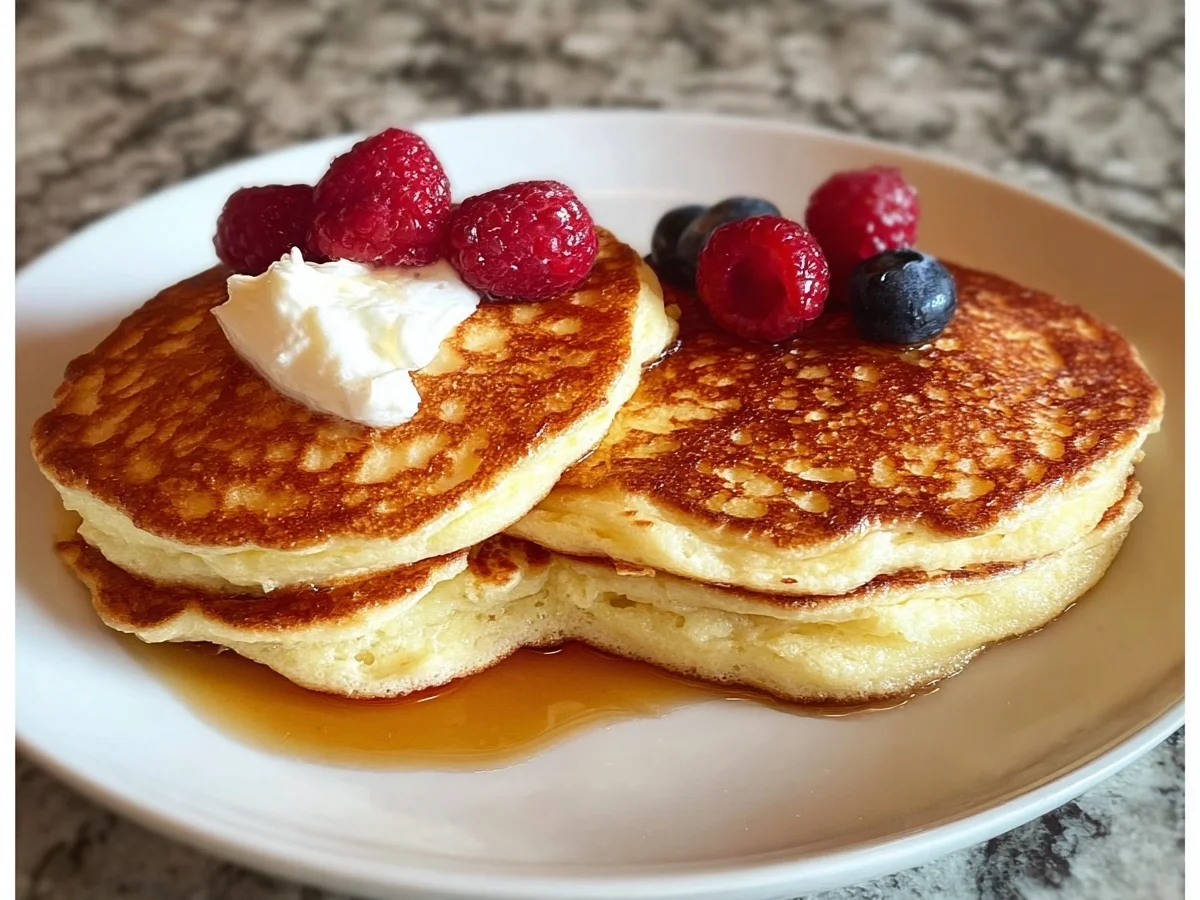 High Protein Fluffy Cottage Cheese Pancakes Recipe - Image 1