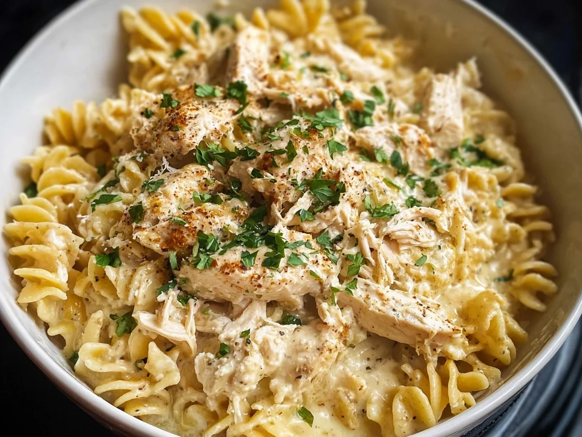 High Protein Garlic Parmesan Chicken Pasta Slow Cooker - Image 2