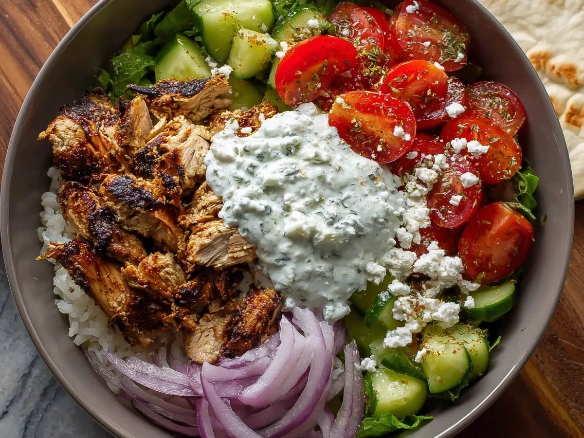High Protein Greek Chicken Gyro Bowl Meal Prep - Image 1