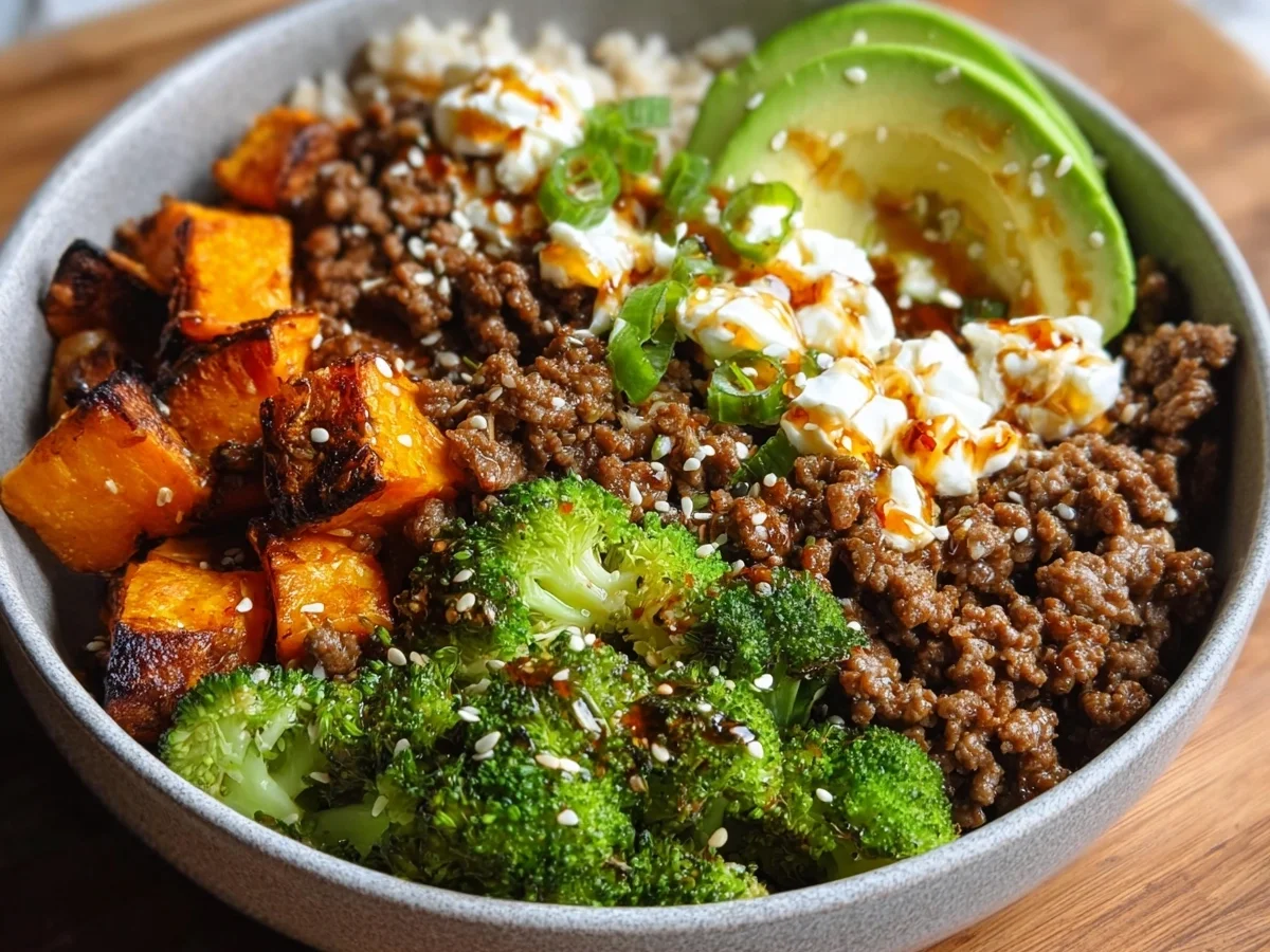 High Protein Ground Beef Hot Honey Bowl Meal Prep - Image 2