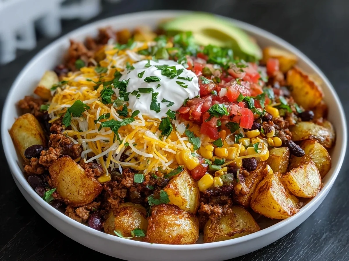 High Protein Loaded Potato Taco Bowl for Lunch - Image 2