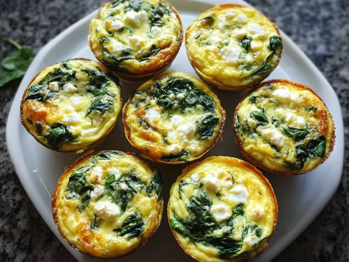 High Protein Meal Prep Egg Muffins with Spinach & Feta - Image 1