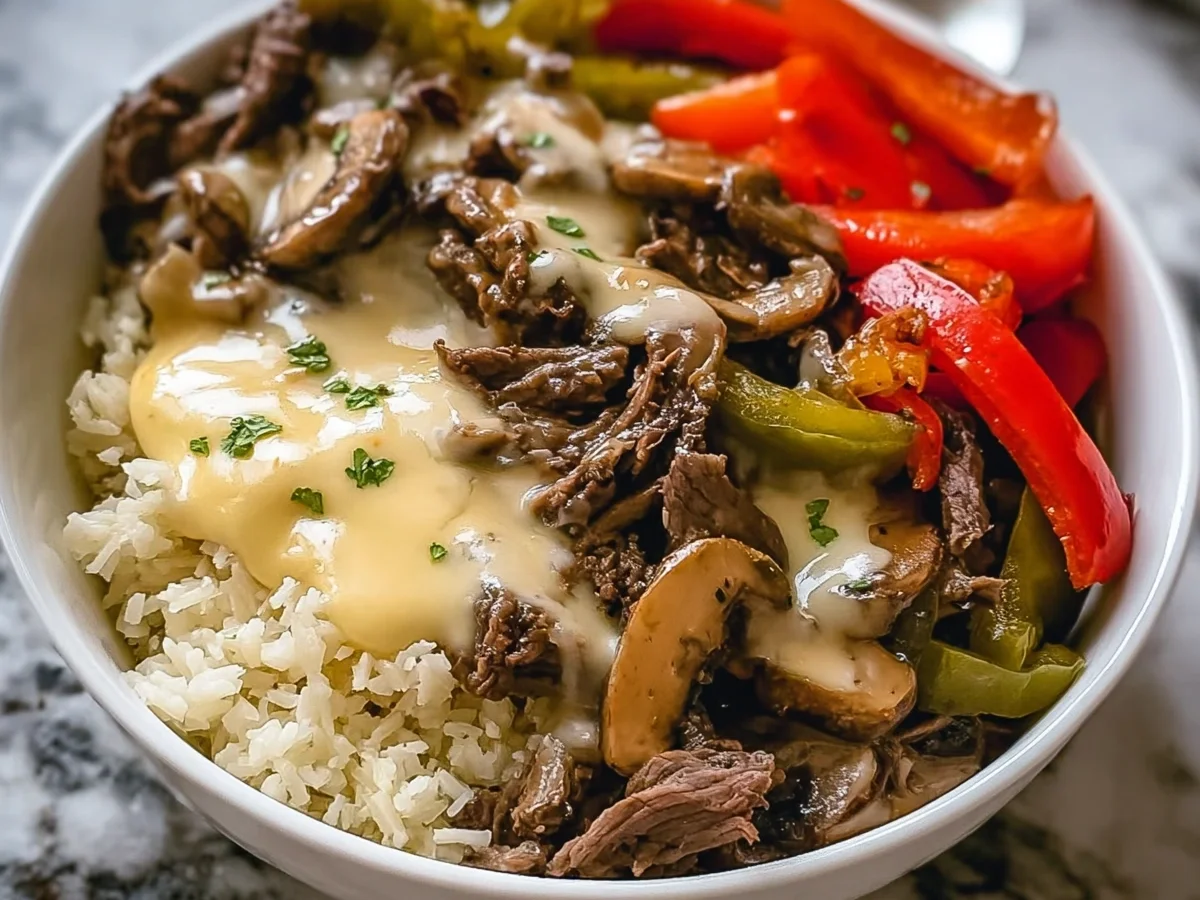 High Protein Philly Cheesesteak Bowls for Meal Prep - Image 1
