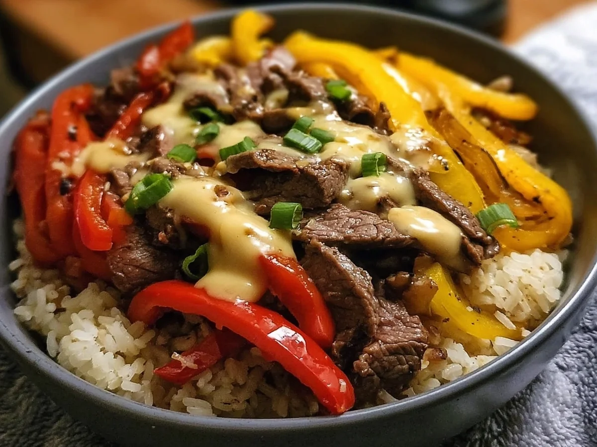 High Protein Philly Cheesesteak Rice Bowls - Image 2