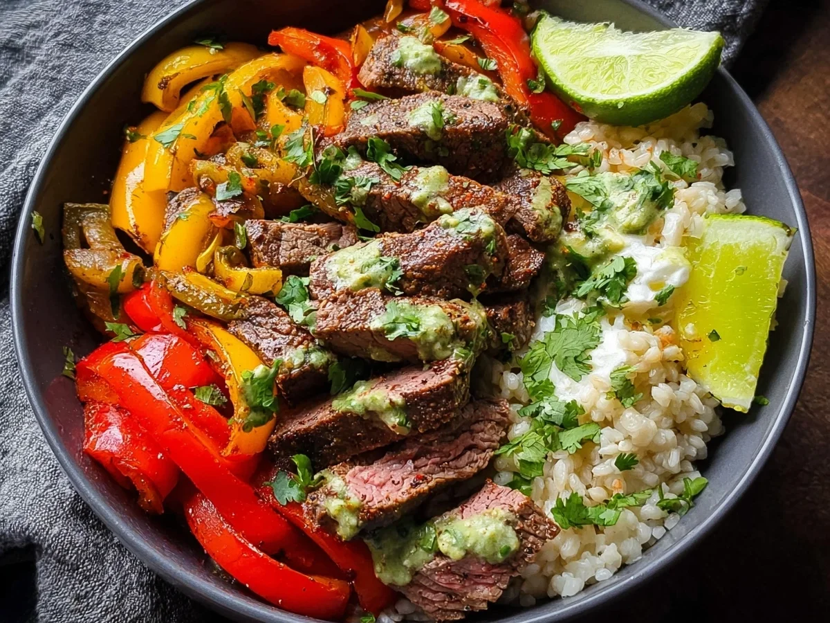 High Protein Steak Fajita Bowl: Easy Meal Prep Dinner - Image 1