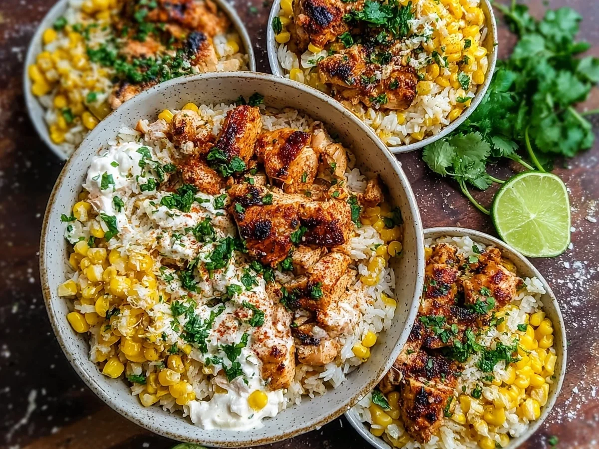 High-Protein Street Corn Chicken Rice Bowl Meal Prep - Image 2