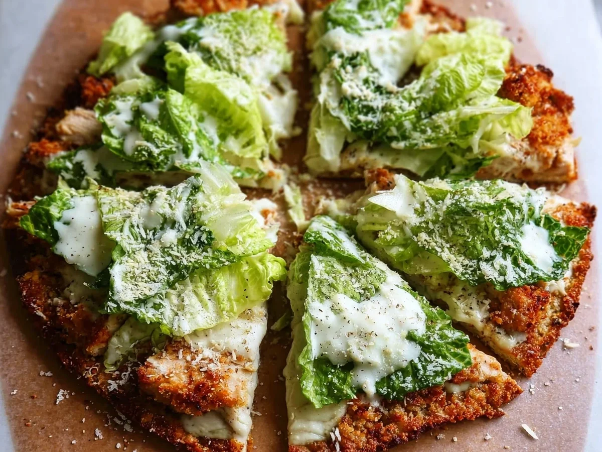 Keto Chicken Crust Caesar Salad Pizza | High-Protein - Image 2