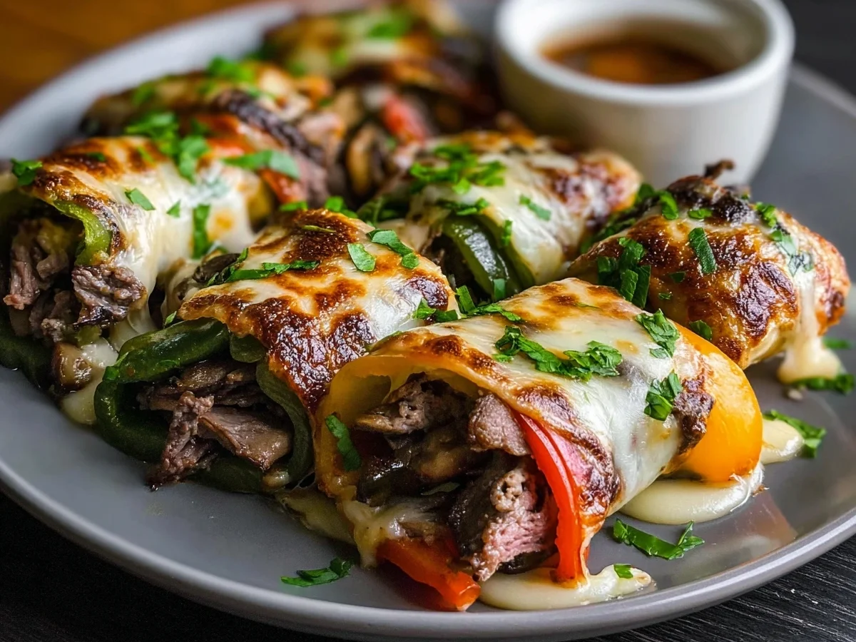 Keto Philly Cheesesteak Roll Ups: Quick Savory Dinner - Image 1