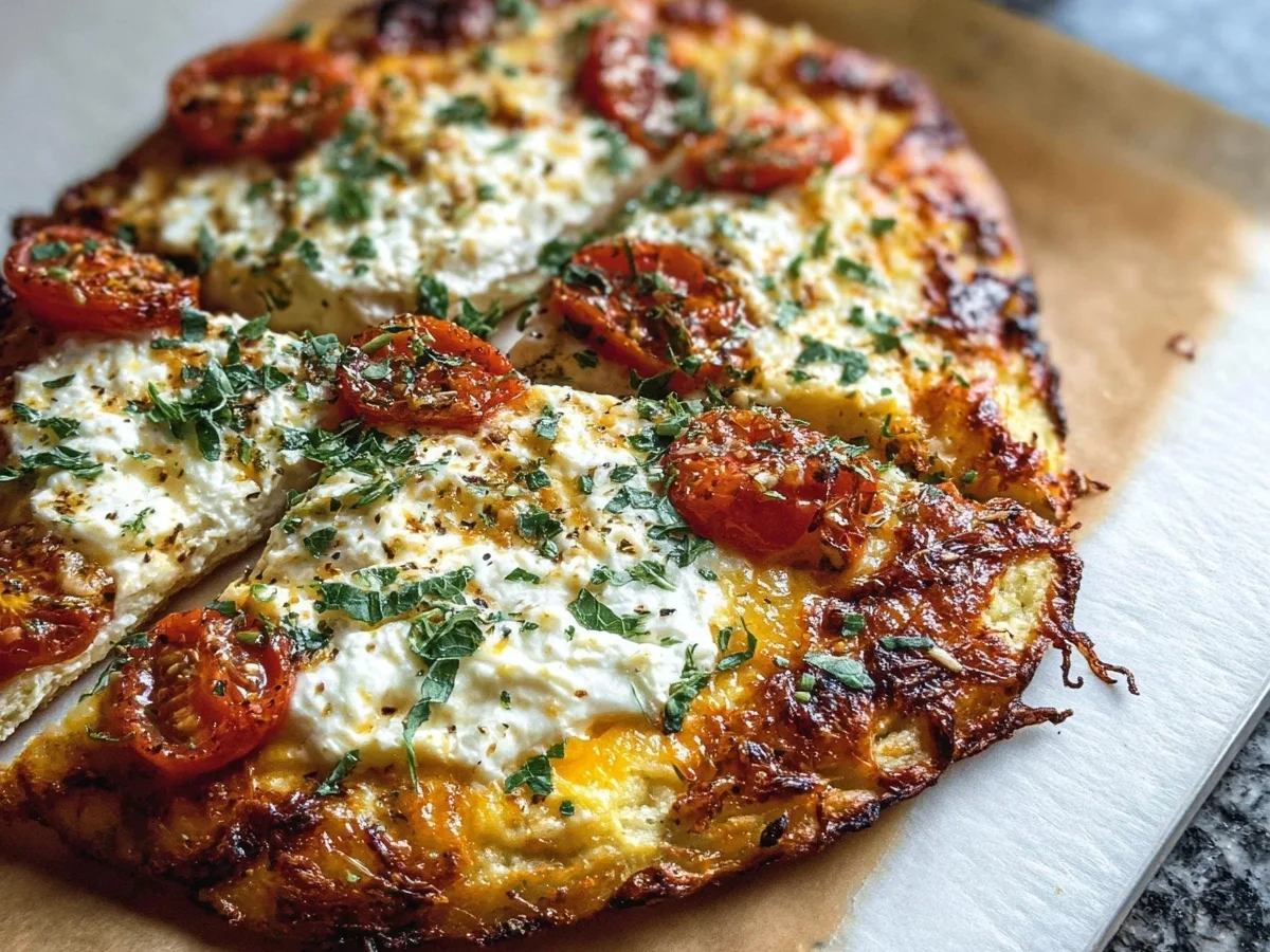 Low Carb Cottage Cheese Flatbread Pizza: High Protein - Image 1