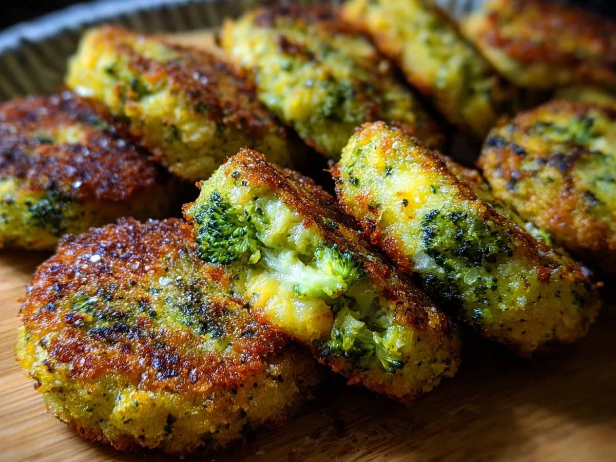 Low-Carb Crispy Broccoli Cheese Rounds: Easy Keto Snack - Image 1