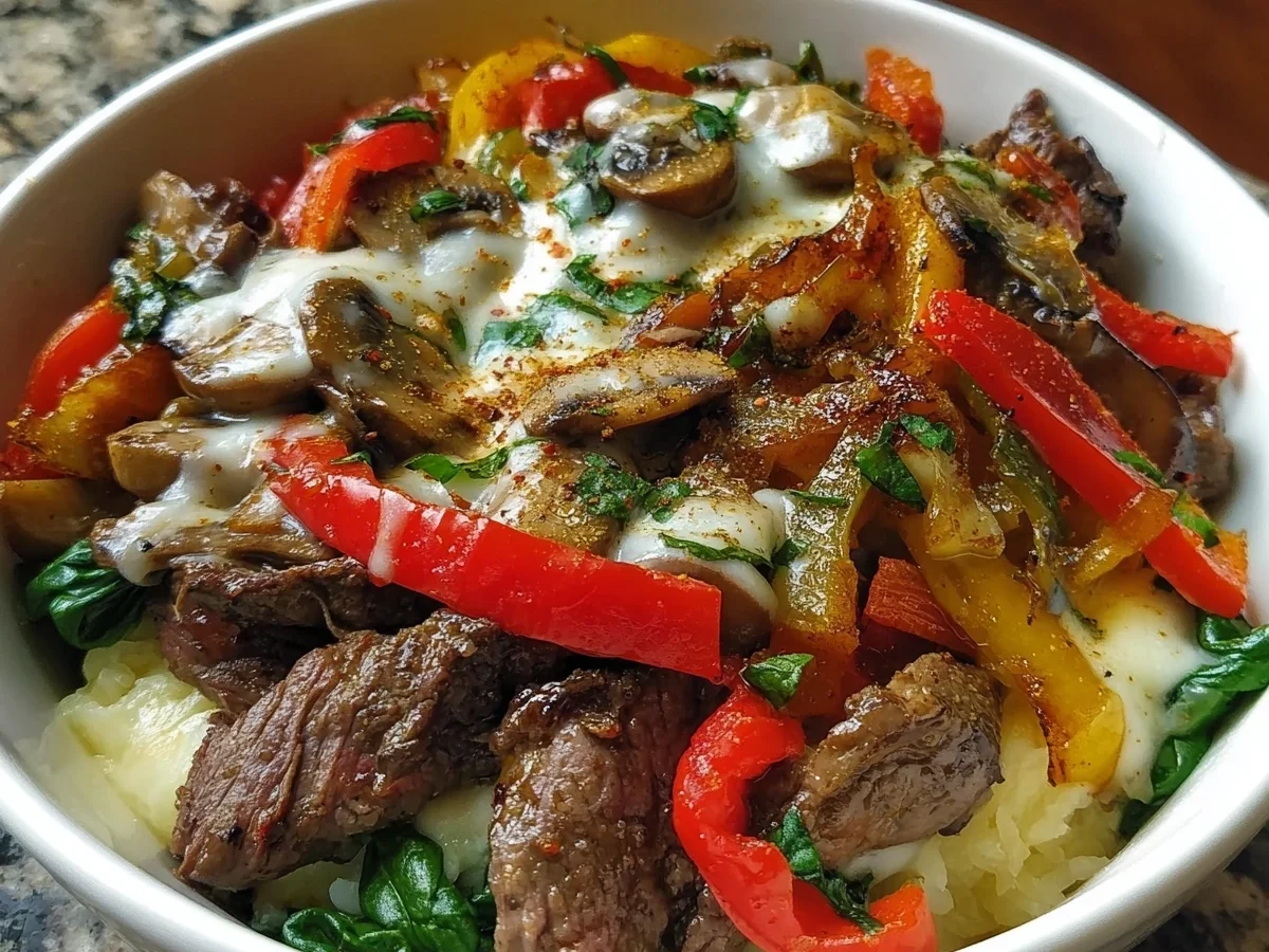 Low Carb Philly Cheesesteak Bowl | High Protein Meal - Image 2
