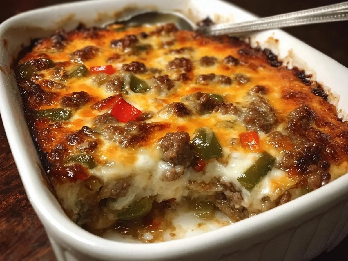 Low Carb Philly Cheesesteak Casserole for Easy Meal Prep - Image 1