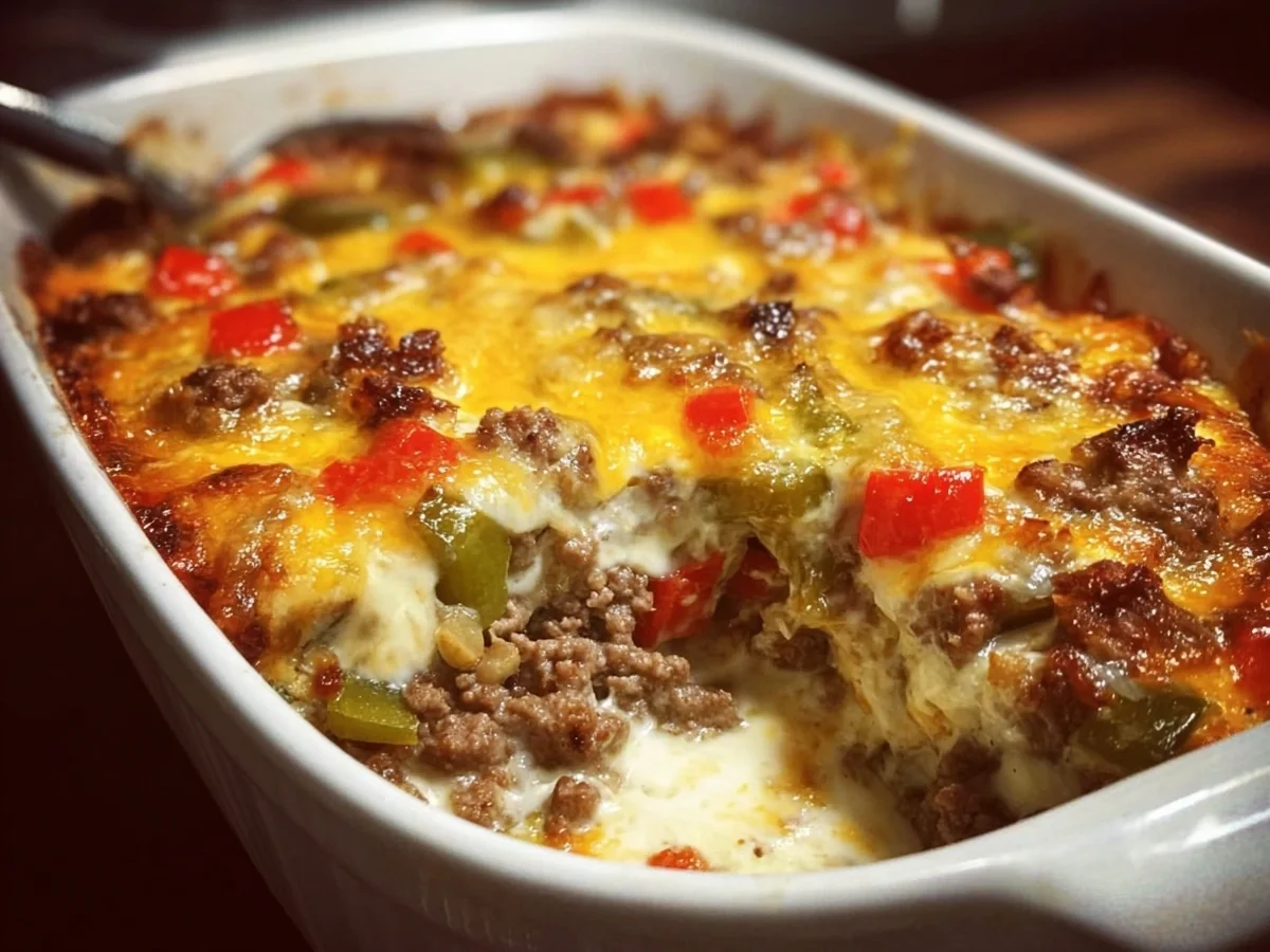 Low Carb Philly Cheesesteak Casserole for Easy Meal Prep - Image 2