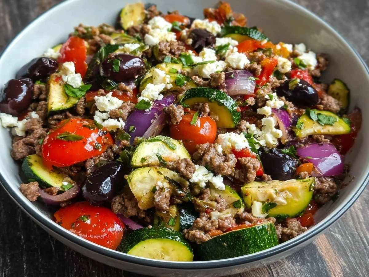 Mediterranean Ground Beef Stir Fry: Quick Low Carb Dinner - Image 2