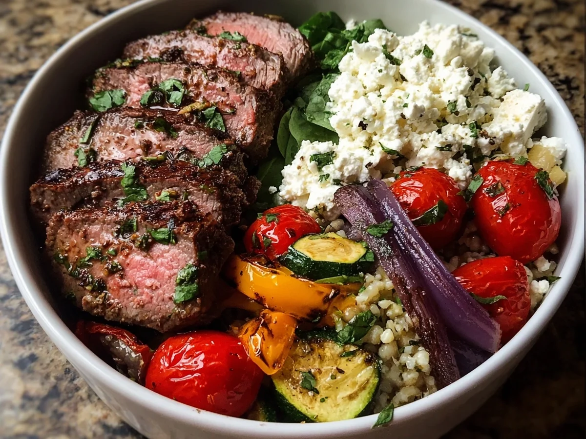 Mediterranean Steak Bowl: Protein-Packed & Meal Prep - Image 1