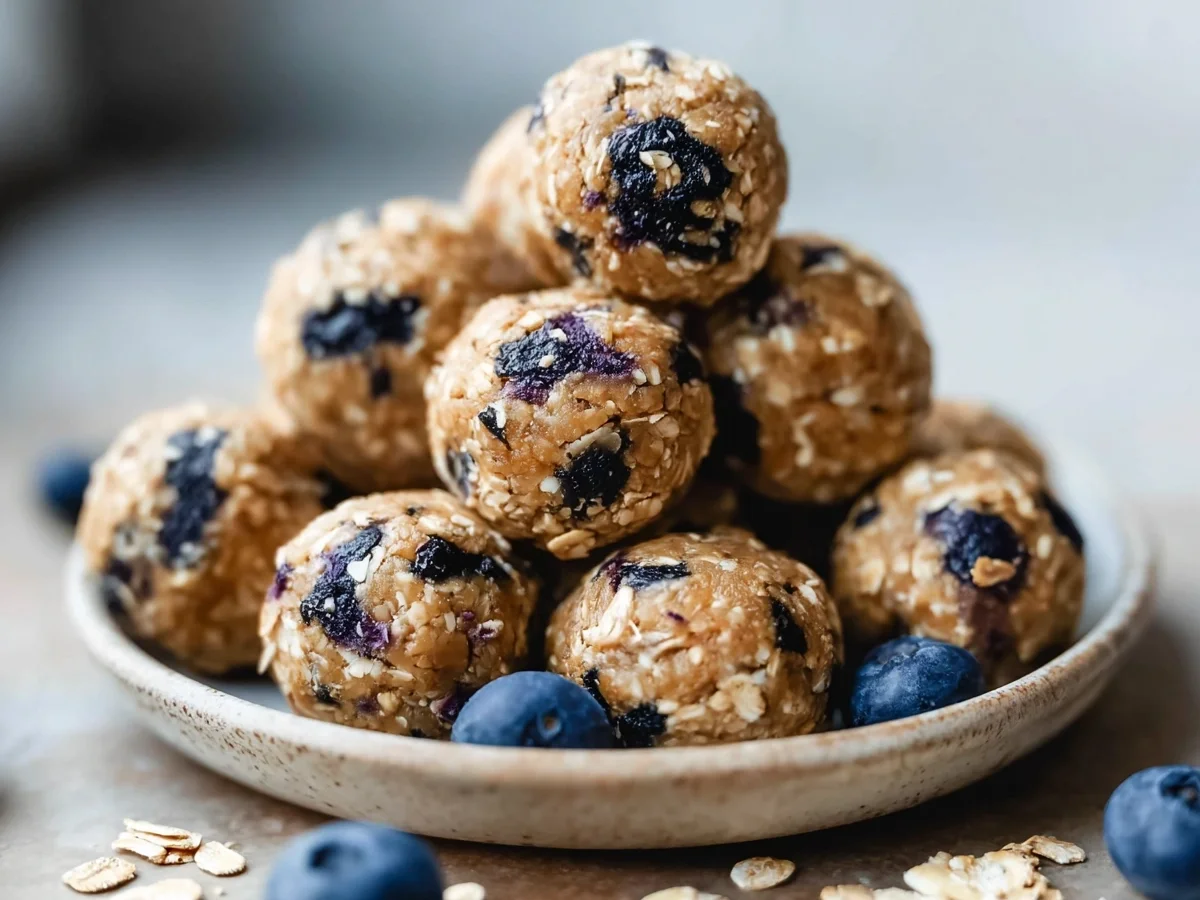 No-Bake Blueberry Muffin Protein Balls: Easy Snack - Image 1