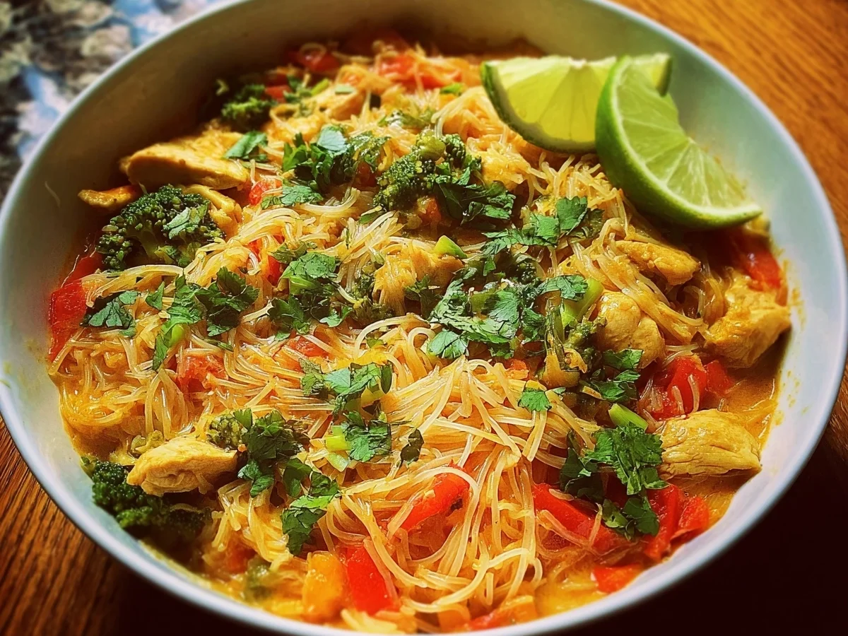 Protein-Packed Coconut Curry Chicken Rice Noodles - Image 1